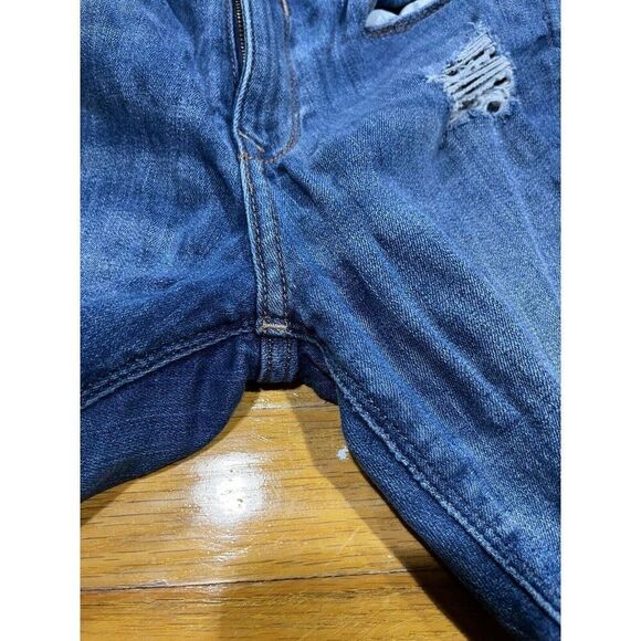 Express Women's Jeans Size 2 R Blue Mid Rise Stretch Legging Distressed - Picture 7 of 11